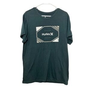 Hurley Mens Graphic T-Shirt Large Green Established 99 Short Sleeve Crewneck Tee